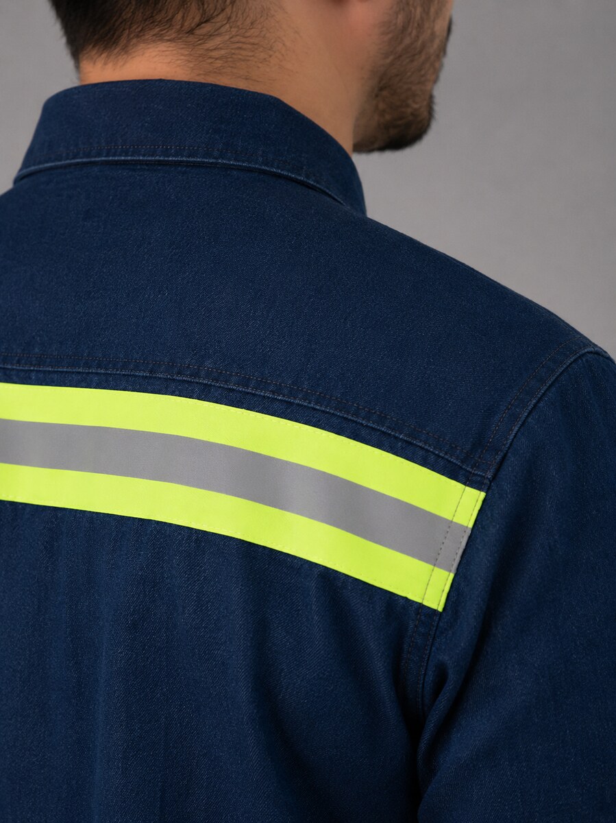 Camisola para soldador con cinta reflejante de alta visibilidad